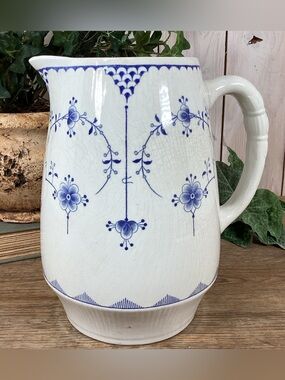Large Antique Furnivals Denmark 64 oz 8” Pitcher